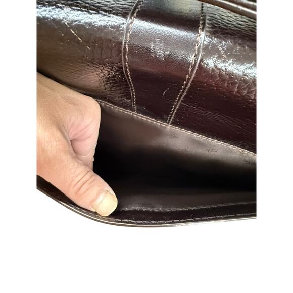 "KENNETH COLE NEW YORK" VTG Leather Briefcase Dk. Brown/Black Messenger Bag - Picture 11 of 16